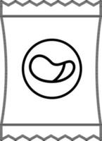 Flat style Bean or Seed packet icon in line art. vector