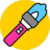 Illustration of Flashlight or Electric torch icon in flat style. vector