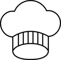 Flat style Chef hat icon in line art. vector