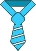 Necktie icon in blue color. vector
