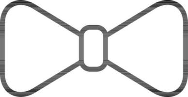 Flat style Bow Tie icon in black line art. vector