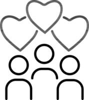 Users like or Favourite icon in black line art. vector