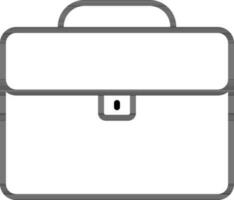 Black line art illustration of Briefcase icon. vector