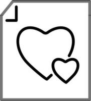 Flat style Love letter or faviroute list icon in line art. vector