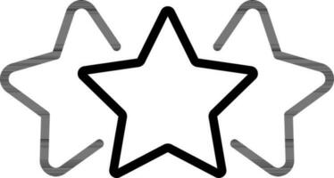 Rating or Stars icon in black line art. vector