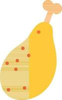 Chicken leg icon in yellow and orange color. vector