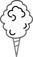 Candy floss icon in thin line art. vector