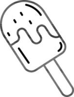 Ice Cream Stick icon in black outline. vector