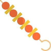 Shish kebab or shashlik icon in yellow and orange color. vector