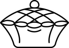 Pie Cake icon in black line art. vector