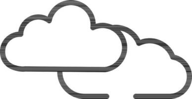 Clouds Icon or Symbol in Black Line Art. vector
