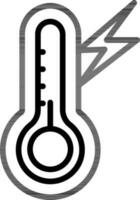 Vector Illustration of Lightning Thermometer Icon.