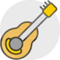 Illustration of Guitar icon in yellow and gray color. vector