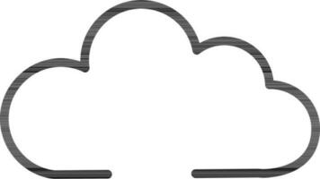 Black Line Art Cloud Icon or Symbol. vector