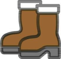 Isolated Boot Icon in Brown Color. vector