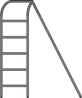 Line art Stepladder icon in flat style. vector