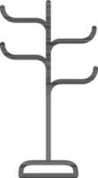 Line art illustration of coat stand rack icon. vector