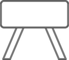 Stool or Table icon in black line art. vector