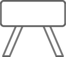 Stool or Table icon in black line art. vector