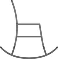 Line art illustration of Rocking chair icon. vector