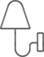 Wall lamp icon icon in thin line art. vector