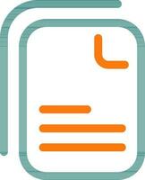 File icon or symbol in green and orange line art. vector