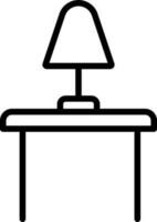 Flat style Table lamp icon in line art. vector