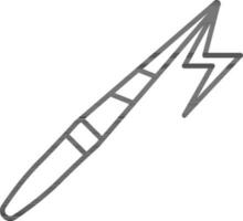 Magic Wand with Flash icon in thin line art. vector