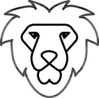 Black outline Lion Face icon on white background. vector