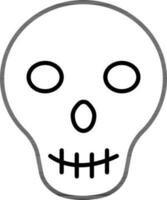 Flat style Skull icon in line art. vector