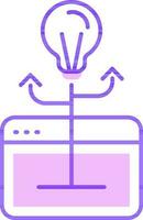 Illustration of Light bulb with web page icon in flat style. vector