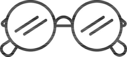 Black outline Eyeglasses icon on white background. vector