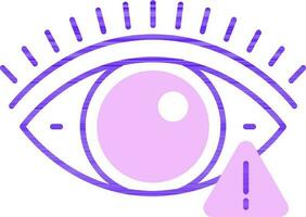 Exclamation mark with Eye icon in pink and blue color. vector