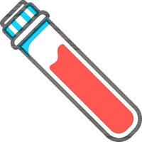 Red liquid test tube icon in flat style. vector