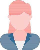 Vector illustration of Faceless woman wearing blue formal suit.