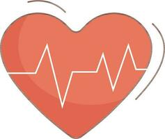 Flat style Heartbeats icon in orange and white color. vector