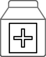 Flat style Medicine bottle icon in line art. vector