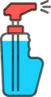 aislado rociar botella icono en azul y rojo color. vector