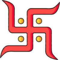 Swastika symbol or icon in red color. vector