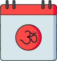 Om Symbol on Calender icon. vector