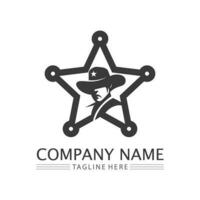 sombrero de vaquero, logotipo, icono, vector, diseño, plantilla vector