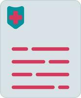 Medical Document Paper icon in blue and red color. vector