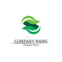 Tree leaf vector and green logo design friendly concept