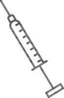 Black outline Syringe icon on white background. vector