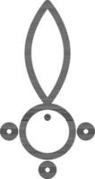 Illustration of Bindi icon in thin line art. vector