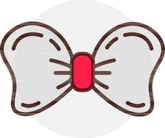 Bow Tie icon in grey and red color. vector