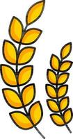 Illustration of Wheat icon in yellow and black color. vector