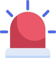 Flat style Siren icon in blue and red color. vector