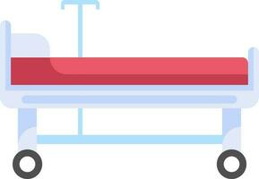 Wheeled stretcher icon in blue and red color. vector