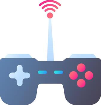 Wifi conectado gamepad icono en gris y rojo color. vector